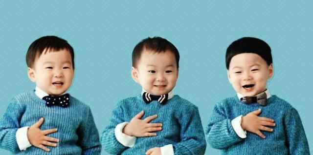 韩国三胞胎 宋家的三胞胎近照曝光，大韩民国万岁长成小绅士，网友：民国长大了