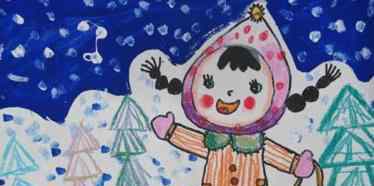 下雪的图片 儿童画冬天的雪与雪花 冬天下雪的儿童画图片大全